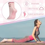 Zuimei 4 Pairs Pilates Yoga Grip Socks Women Non Slip Cotton Grippy Sock view 5
