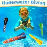 COSORO 4Pcs Diving Torpedo Toys Swimming Pool Sinking Dive Sinker view 4