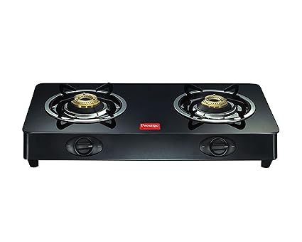 Prestige Royale GT 02 Glass Top Gas Stove, Black