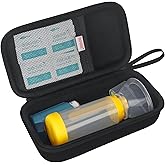 BOVKE Hard Travel Case for Asthma Inhaler, Inhaler Spacer for Kids and Adults, Masks, Inhaler Holder Asthma Carrying Bag