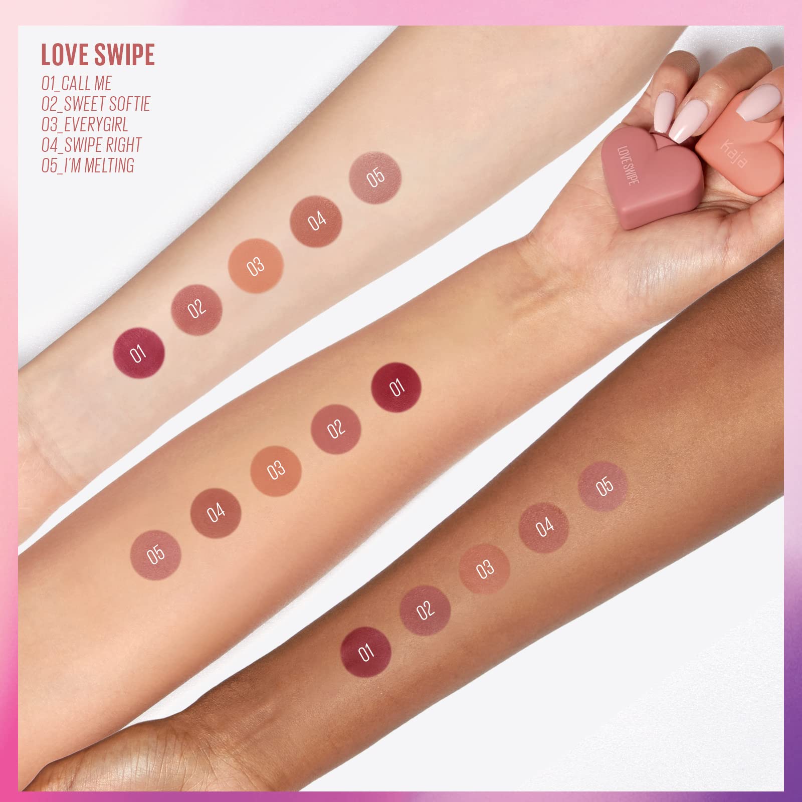 Kaja Lip Mousse - Love Swipe 01 Call Me | with Raspberry Seed Oil and Vitamin E, Buildable, Blendable, Moisturizing, Velvet Finish, Weightless Texture, Deep Shades, Vivid Color, Long Lasting, 0.22 Oz