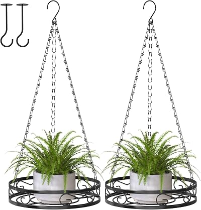 Mutool Hanging Planter Set, 2PCS Indoor Outdoor Baskets with Hooks