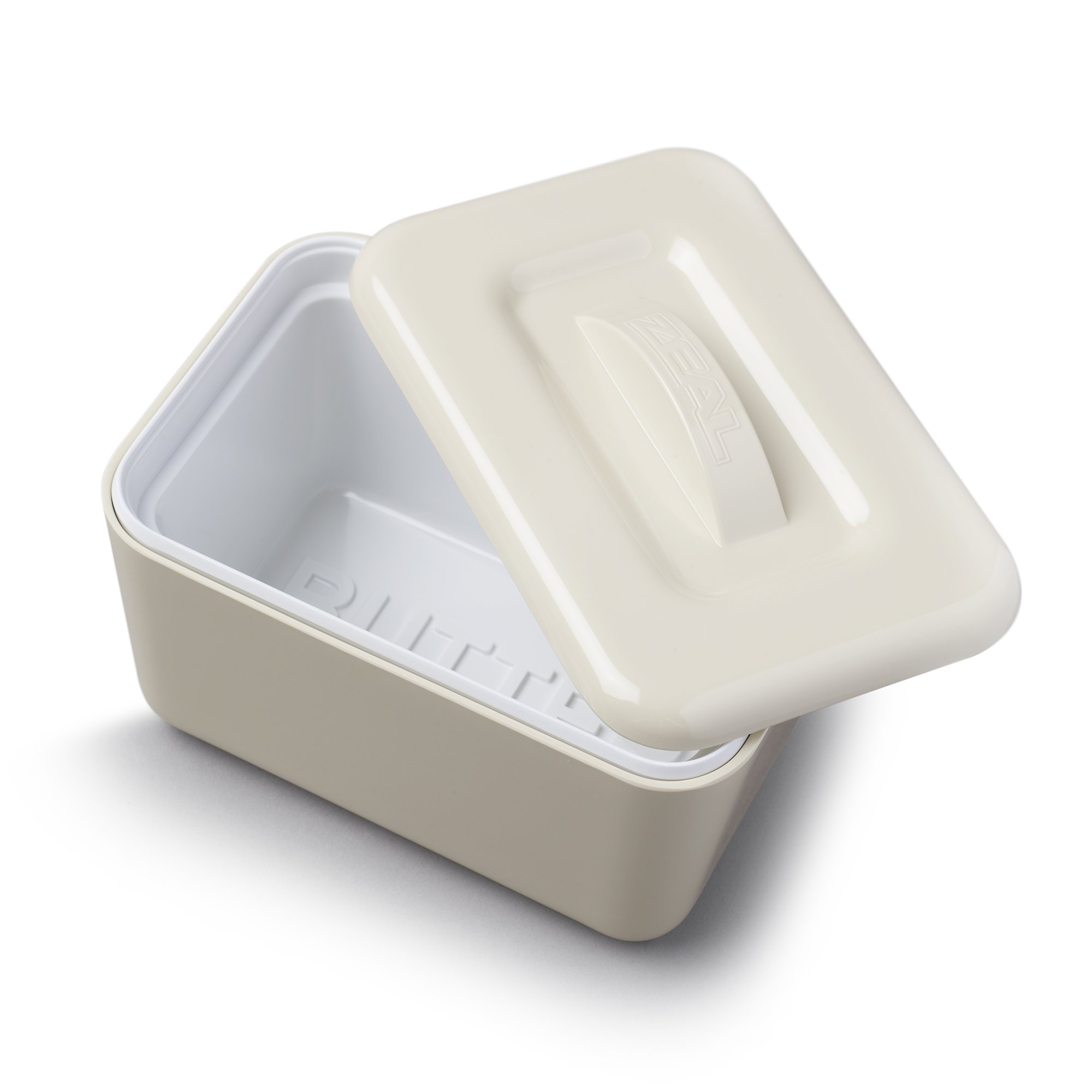Zeal Insulated Butter Dish, Large 500 grams Capacity Double Walled Butter Tub/Container with Lid, Melamine - Cream