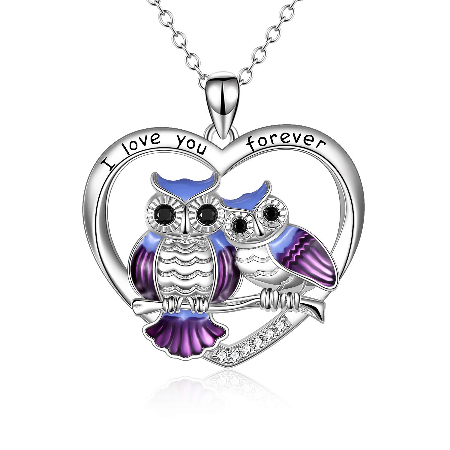 YAFEINI Sterling Silver Owl Necklace Mother Daughter Owl Lover Bird Pendant Necklace Mother's Day Gifts for Women Grandmother Daughter Mom
