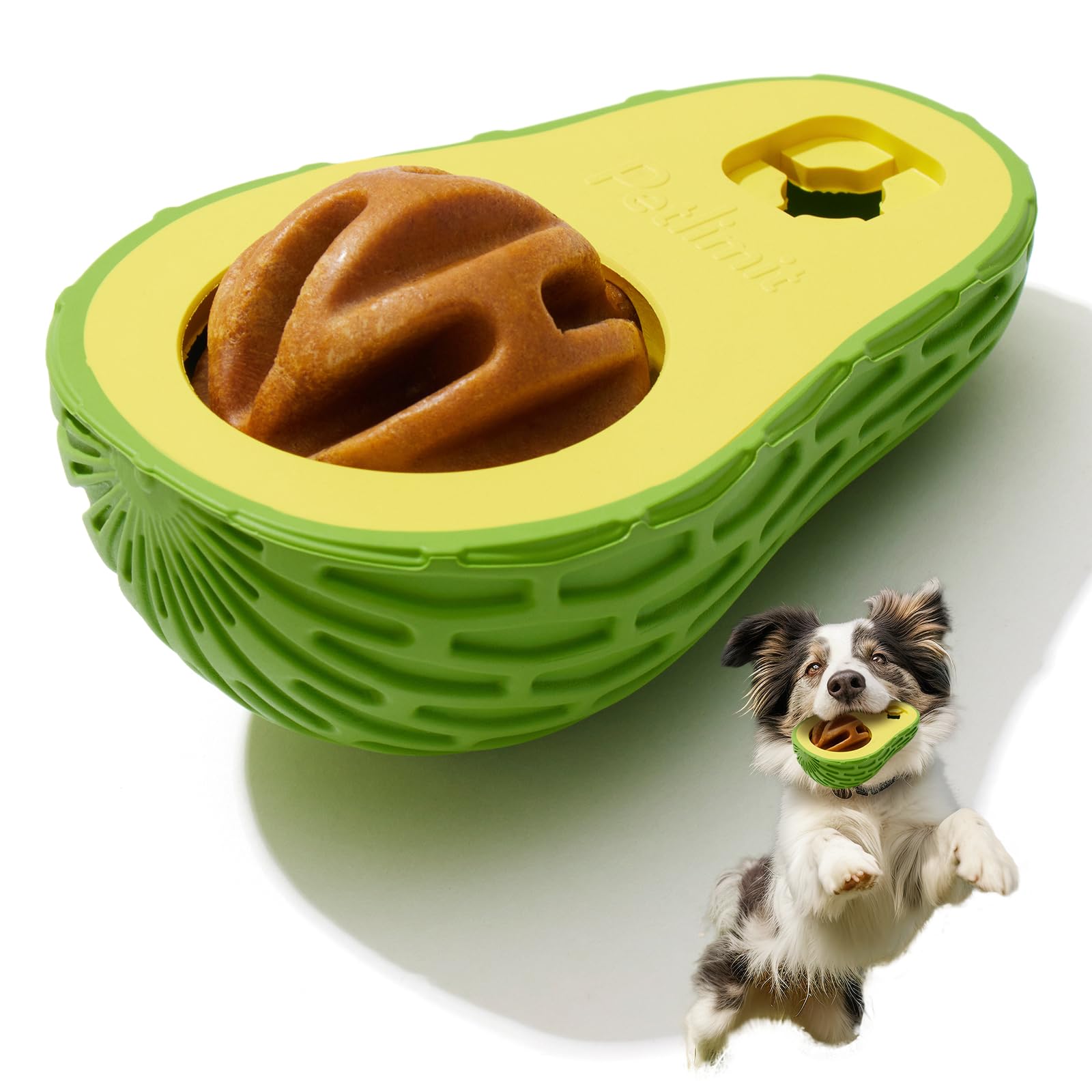 M.C.works Puppy Chew Toys, Dog Chew Toys for Average Chewer, Tough Dog Dental Freezable Toy, Treat Dispensing Toys for Small Medium Dogs, Avocado Pet Toys for 10-30 Pounds