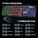 Mafiti Gaming Keyboard and Mouse Set UK Layout Rainbow Backlit Keyboard view 3