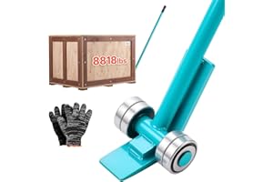 VEVOR Prylever Bar, 8818 lbs Weight Capacity, 56.5 Inch Carbon Steel Handle Lever Dolly, Pry Lever Bar with Wheels for Large 