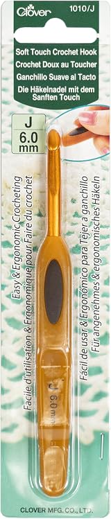 Clover Soft Touch Crochet Hook 6.00mm Brown Metal 6mm 1010/J