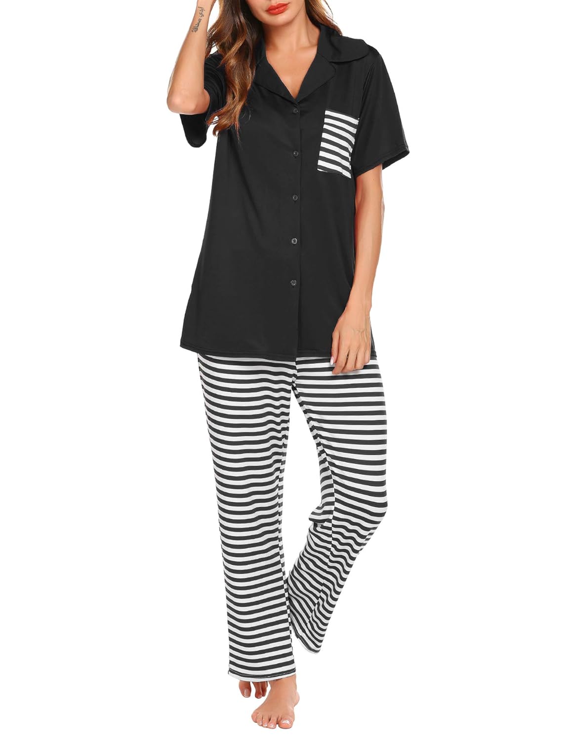 Women's Pajamas Set Loungewear Soft Modal PJ Set Nightwear Sleepwear 2