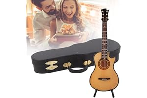 Aqur2020 Wooden Miniature Guitar, Classical Guitar Ornament Miniature Guitar Mini Guitar Replica Wooden Music Instrument Mini Ornaments Guitar for Home Decoration(20cm Cutaway Guitar)