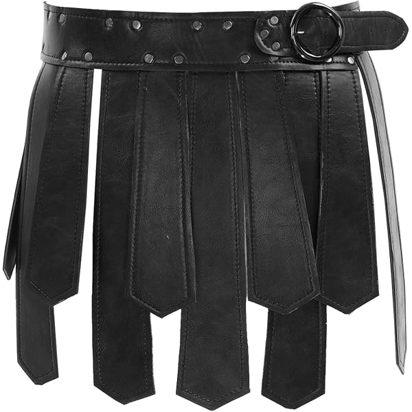 Miaeowve Medieval PU Leather Roman Tassel Skirt Adjustable  display picture 1