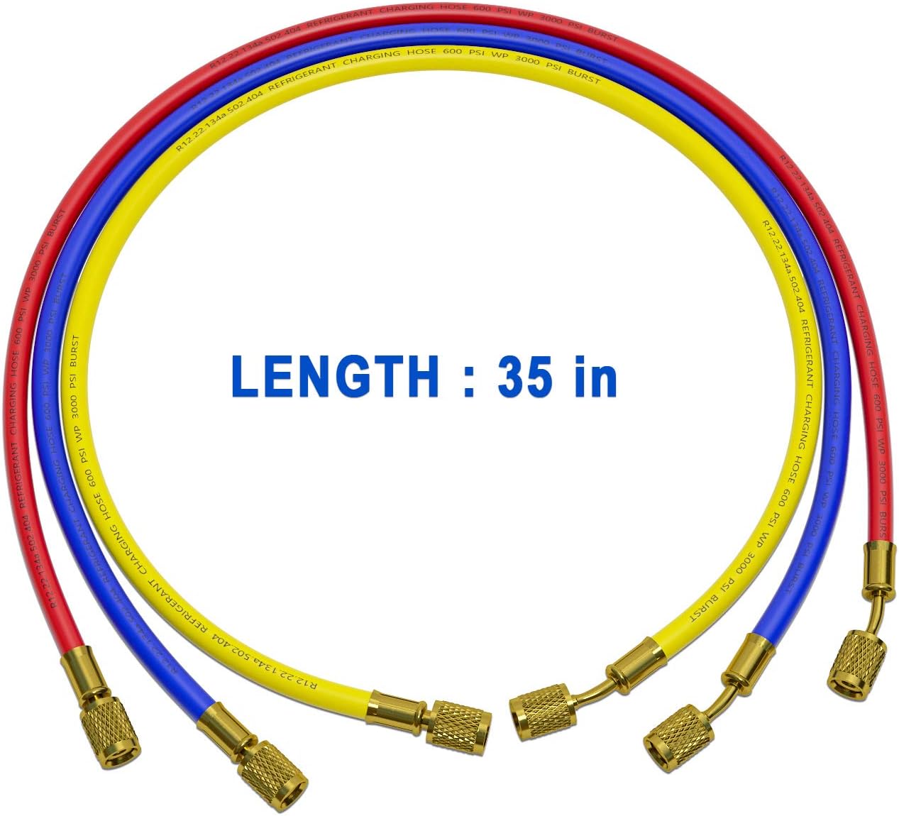 AURELIO TECH 3 Way AC Manifold Gauge Set, Fits for R134A R12 R22 and R502 Refrigerants, with 5FT Hose, Acme Tank Adapters, Quick Couplers and Can Tap (Instruction Included): Automotive