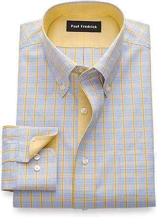 mens slim fit yellow dress shirt
