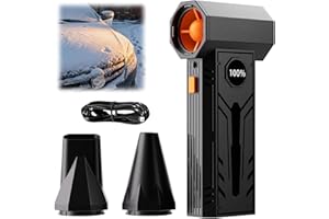 Mini Snow Turbo Blower, Portable Snow Removal Tool Rechargeable Handheld Air Blower Electric Duster with Interchangeable Nozz