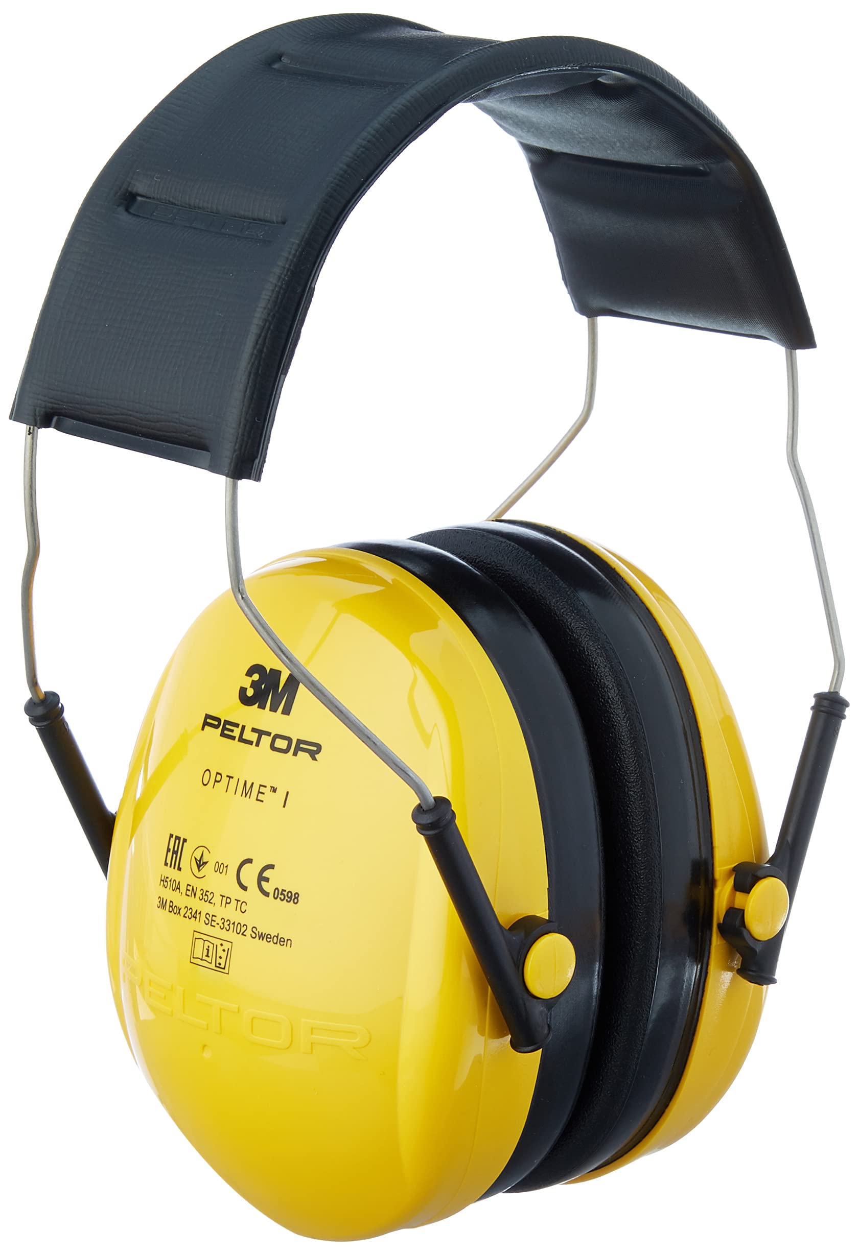 3M Peltor Optime I Ohrenschützer H510A, leichter Gehörschutz mit weichen Kissen, Gehörschutz gegen Geräuschpegel im Bereich von 87-98 dB (SNR 27dB), gelb, 1er Pack (Verpackung kann variieren), 25 4