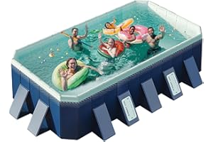 UPWELL Non Inflatable Outdoor Pool for Kids, Adults & Pets Foldable Hard Plastic Swim Tub with Quick Drain & Storage,Durable Splash Pool for Backyard Lawn Travel (158" x 76" x 20)