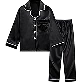 DIPUG Girls Silk Pajamas Set Satin Pjs for Kids Comfortable Nights Sleepwear