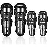 Gute Knee Pads Elbow Pads 4Pcs - 2 in 1 Dirt Bike Knee and Shin Guards/Elbow Guards, Motorcycle Protective Gear Set with Adjustable Knee Cap Pads Protector for Motocross ATV Skating Mountain Bike