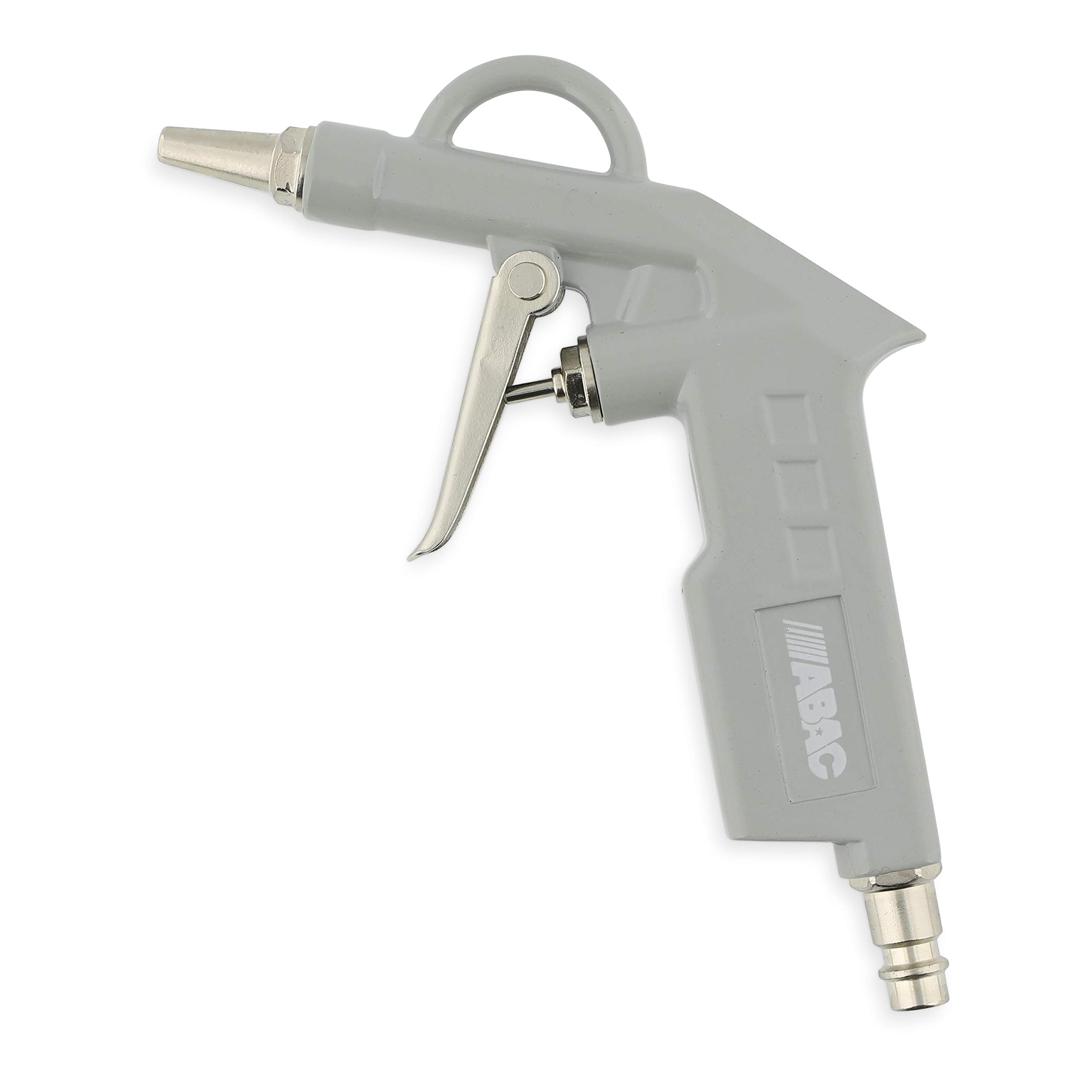 ABAC Druckluftpistole G-501, Ausblaspistole/Luftdruckpistole mit kurzer Düse, Ø 2 mm Düse, Druckluft Reinigungspistole mit max. Druck 8 Bar, Aluminium