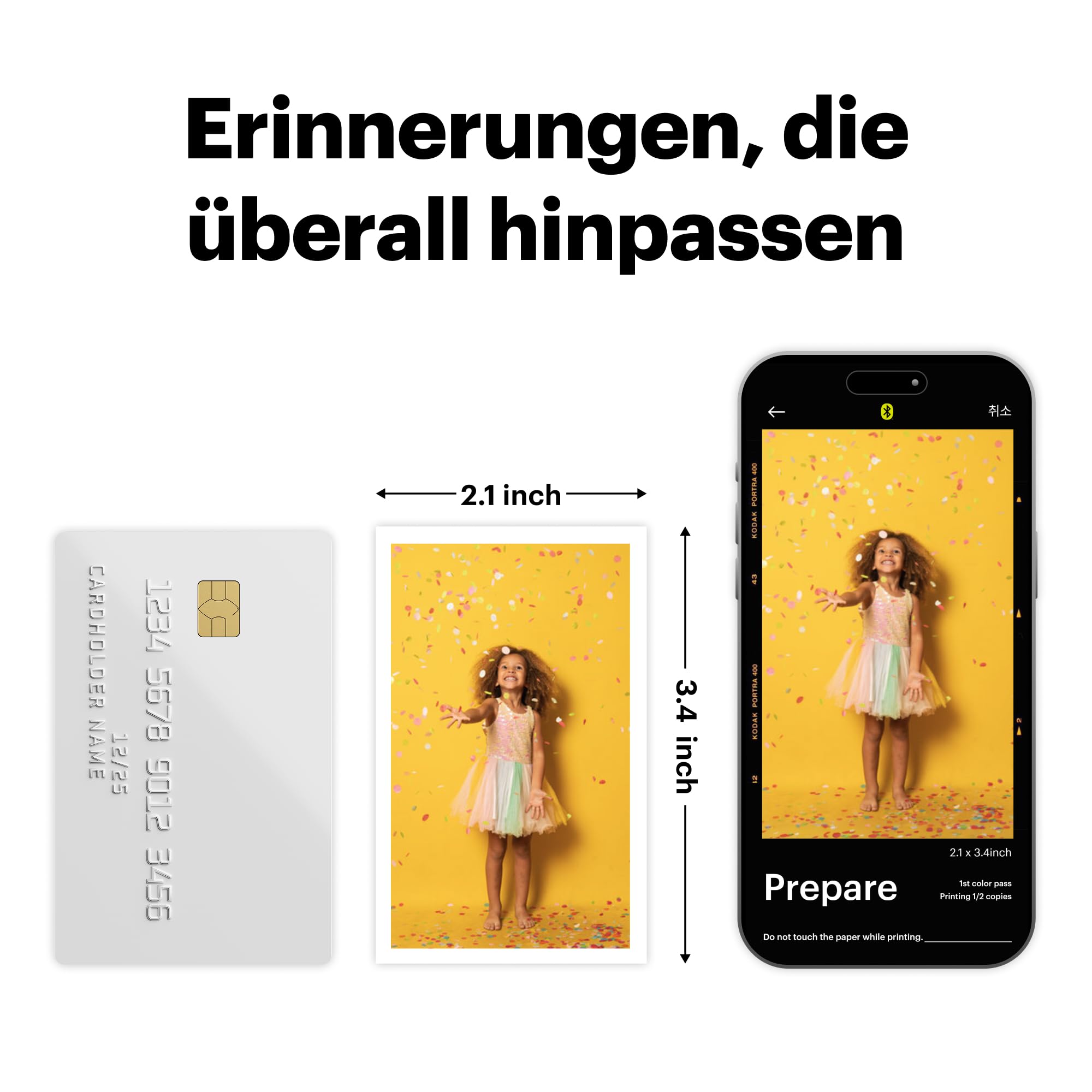 KODAK Mini 2 Retro 5,3 x 8,6 cm tragbarer Fotodrucker, 38 Blatt, Bluetooth-Smartphone-Drucker für iPhone und Android, sofortige Farbdrucke, 4-Pass-Farbsublimation 6