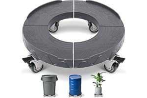 Nefish Trash Can Dolly Wheels, 15-19 Inch Adjustable Round Furniture Dolly with 4 Wheels, Heavy Duty Drum Dollies 440lbs Keg Dolly, Multi Functional Rolling Dolly Cart