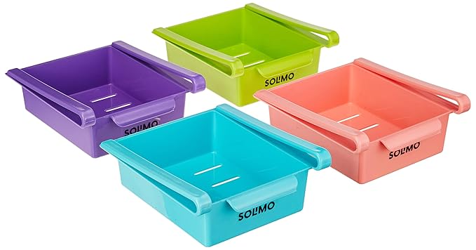 Amazon Brand - Solimo Fridge Organizer Set (4 pieces)