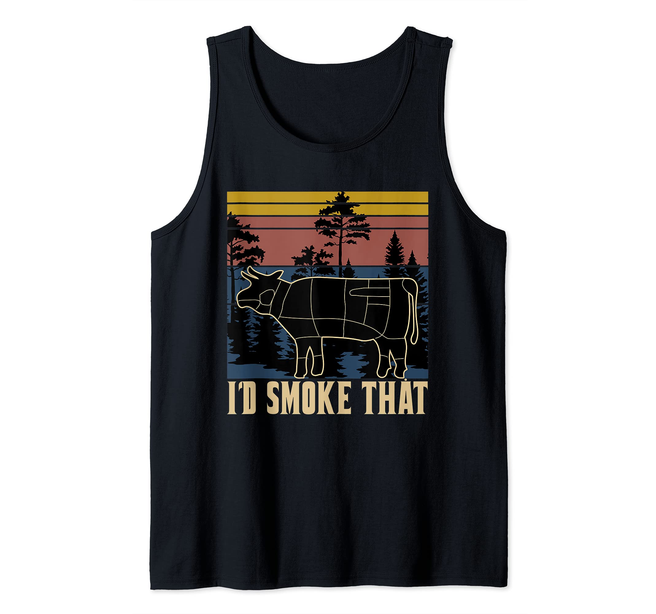 Id Smoke That Funny Chef Smoked Meat BBQ Grilled Barbecue Tank Top