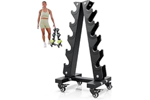 YOLEO Dumbbell Rack - 3 Tier & 5 Tier Compact Weight Rack for Dumbbell, Kettlebell, Barbell, Heavy Duty Weight Storage Organi