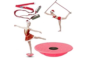 ARTAN BALANCE Dance, Cheerleading and Figureskating Trainer Stretching and Balance, 2 Pc. Set, Stretching, Disc Core Board and Flexibility Equipment Strap for Dance, Gymnastics, Turning, Stunt