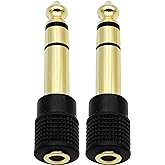 Amazon.com: Monoprice Metal 1/4in (6.35mm) TRS Stereo Plug to 3.5mm TRS ...