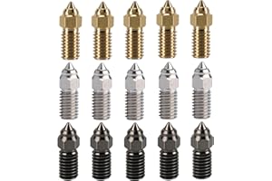 LANKEGU 15PCS Nozzles Kit for Elegoo Neptune 4, 3D Printer Parts 5PCS Hardened + 5PCS Stainless Steel + 5PCS Brass 0.4mm Nozzles Kit Only for Elegoo Neptune 4, Neptune 4 Pro