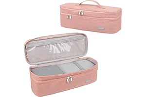 MissBoy Double Layer Travel Case Compatible with Revlon One-Step Volumizer/Hair Dryer/Hot Air Brush, Dyson Hair Dryer Carrying Case, Shark Flexstyle Storage Organizer Bag