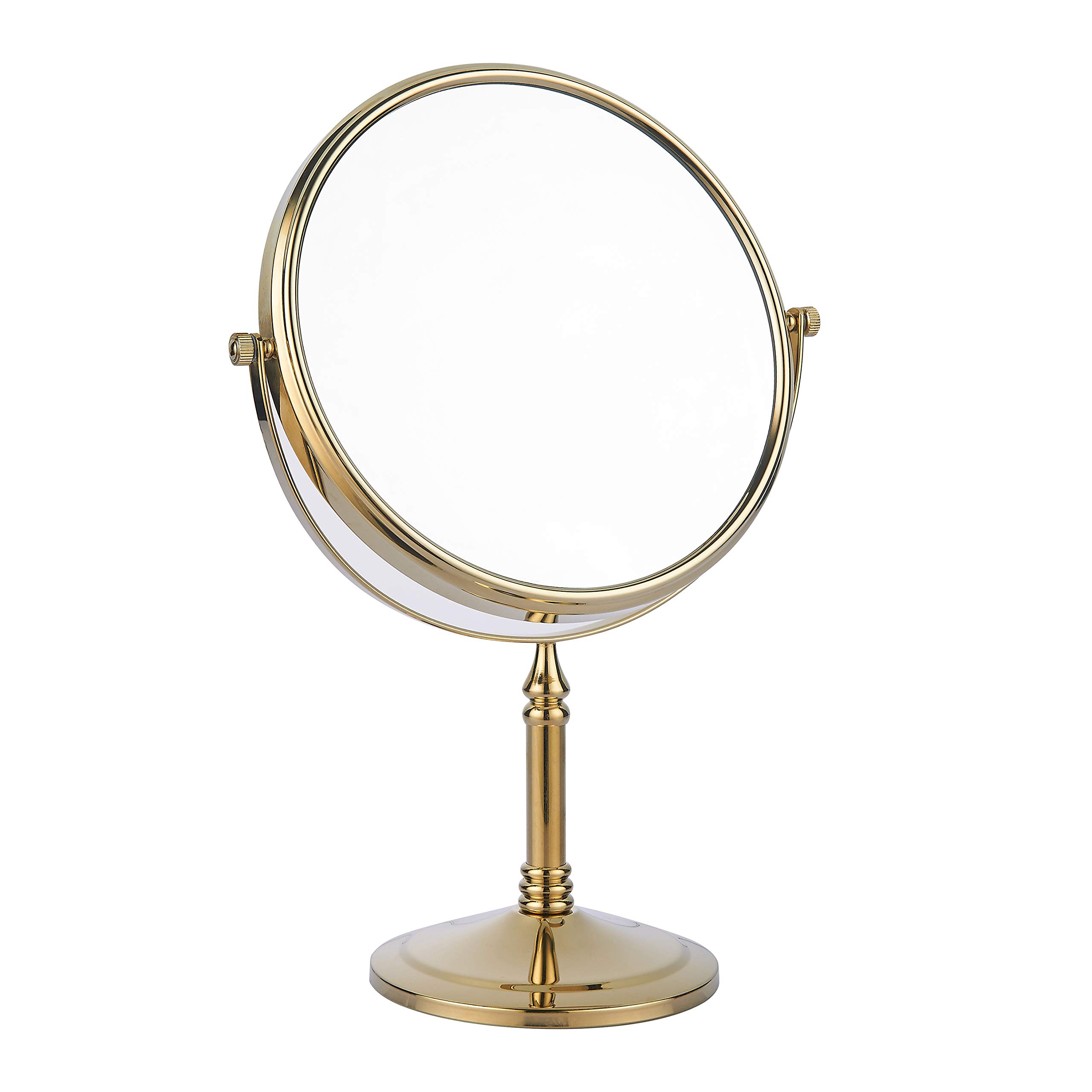 bgl Gold Bathroom Mirror, 1X & 3X Magnifying Vanity Mirror, 360 Rotating Dressing Table Mirror, Double Sided Makeup Mirror for Bath Bedroom Desk Washbasin