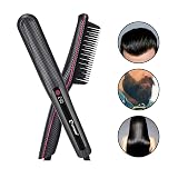BESTBOMG Plancha de pelo barba flequillo para Los hombres Peine alisador barba a