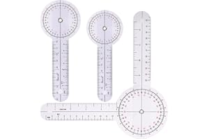 AEAOCVO 3 Pieces Goniometer Set 12 inch 8 inch 6 inch Goniometer Physical Therapy 360° Body Measuring Angle Ruler, Clear Plastic Goniometer for Measuring Range of Motion
