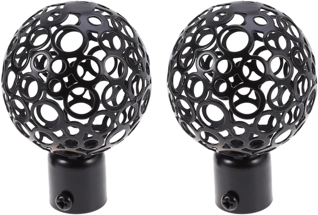 WINOMO Hollow Out Decorative Curtain Window Drapery Rod Ends Cap Heads (22MM Inner)