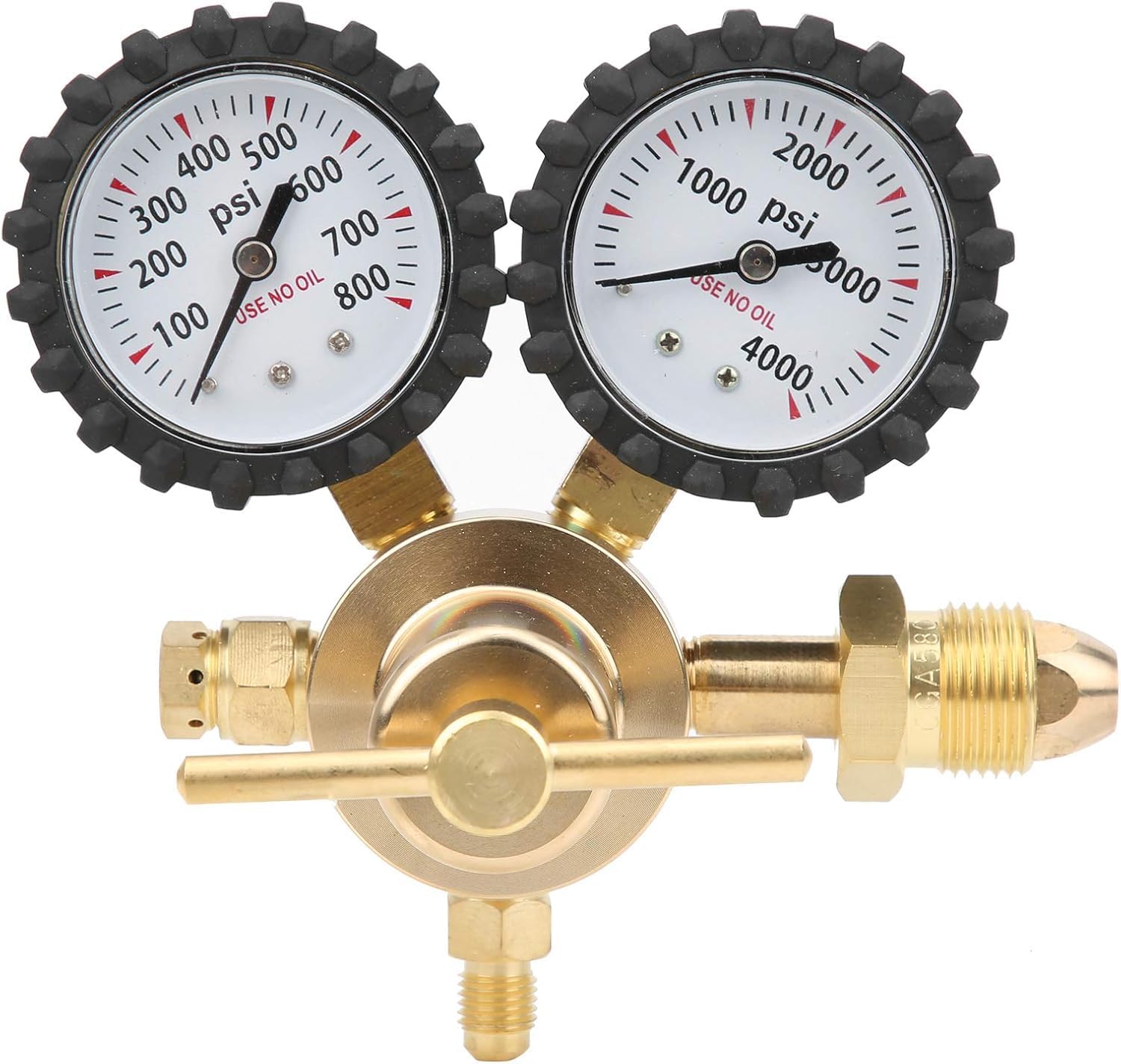 Nitrogen Regulator HVAC 0‑800 PSI, Nitrogen Tank Regulator Air Pressure Regulator Dual Gauge Nitrogen Regulator