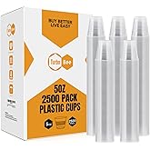 Turbo Bee 2500Pack 5oz Clear Plastic Cups,Small Disposable Party Cups, Plastic Drinking Cold Beverage Clear Tumblers, Picnic, BBQ, Travel, and Events