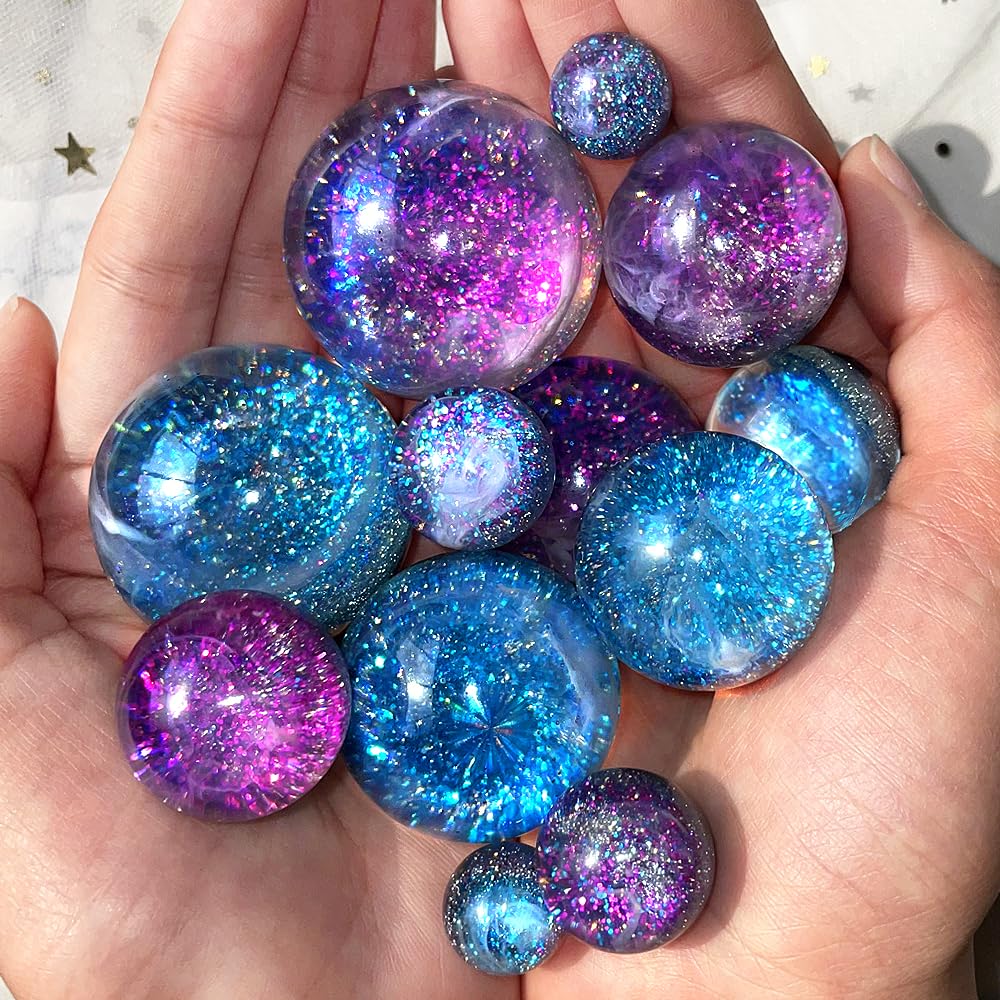 RESINWORLD 20-Cavity Sphere Molds for Resin, Round Ball Resin Mold, Silicone Orbs Mold for Jewellery Making