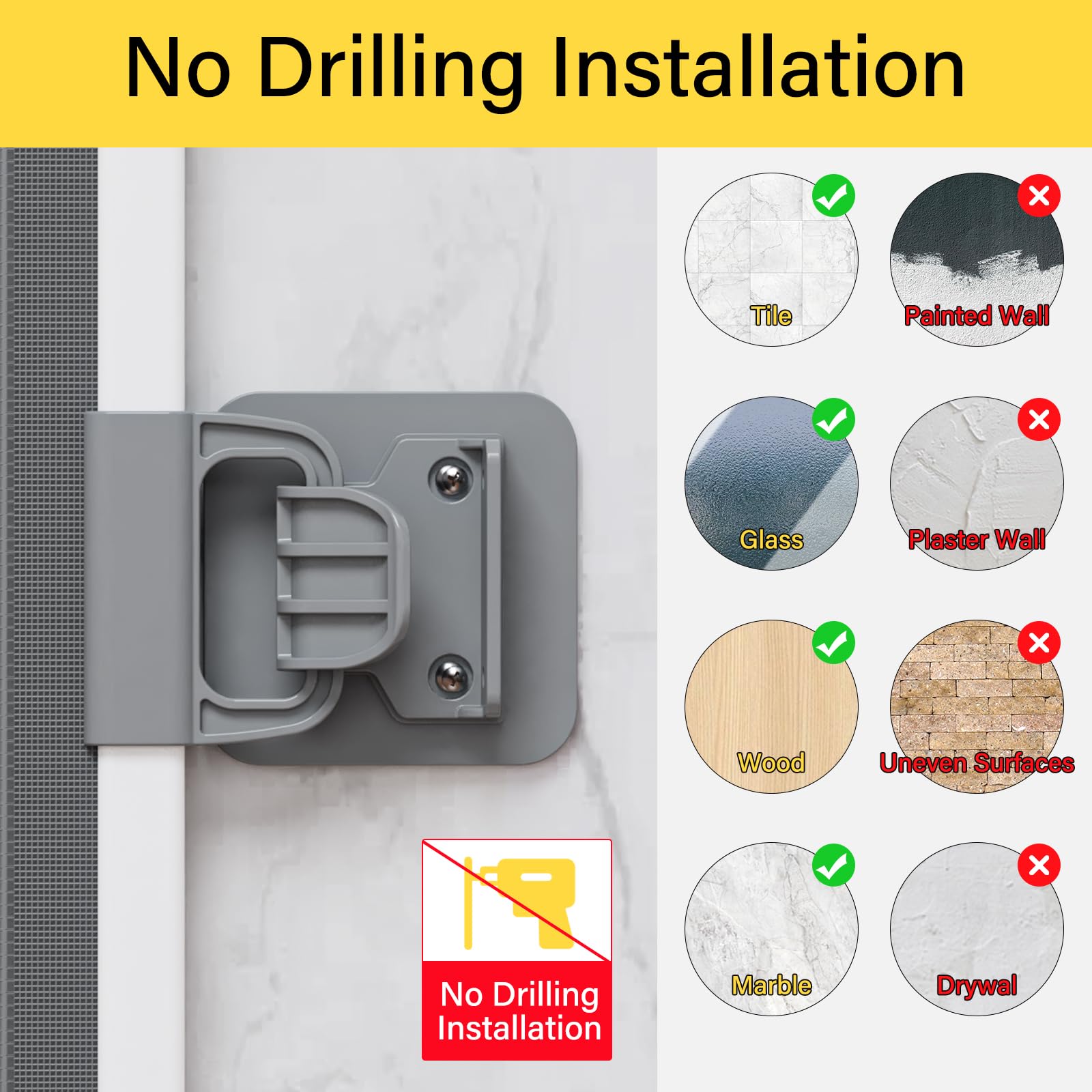 Babepai Baby Gate for Stairs No Drill, Punch Free Retractable Baby Gates Extends to 54