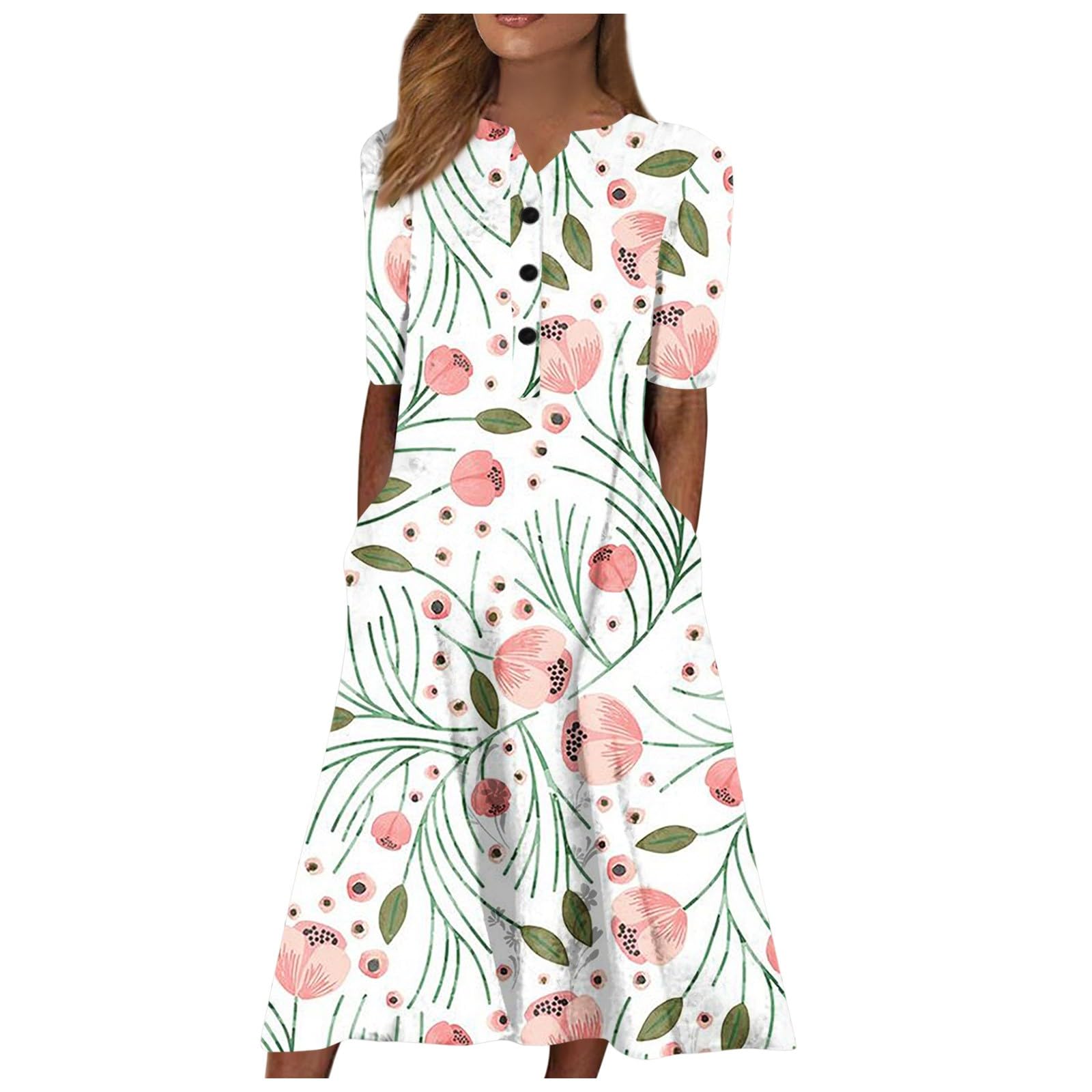 House Dress for Women Elderly Women's 2024 Casual