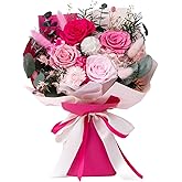 Flowers for Delivery Preserved Flower Bouquet Forever Fresh Flowers Birthday Gifts for Women Mom Grandma Real Eternal Roses Valentines Day Rose Gifts for Her Girlfriend Wife Anniversary Romantic Gift
