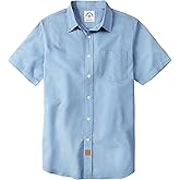 Dubinik® Mens Short Sleeve Button Down Shirts Soft Breathable Summer Vintage Regular Fit Lightweight Men's Casual Shirt
