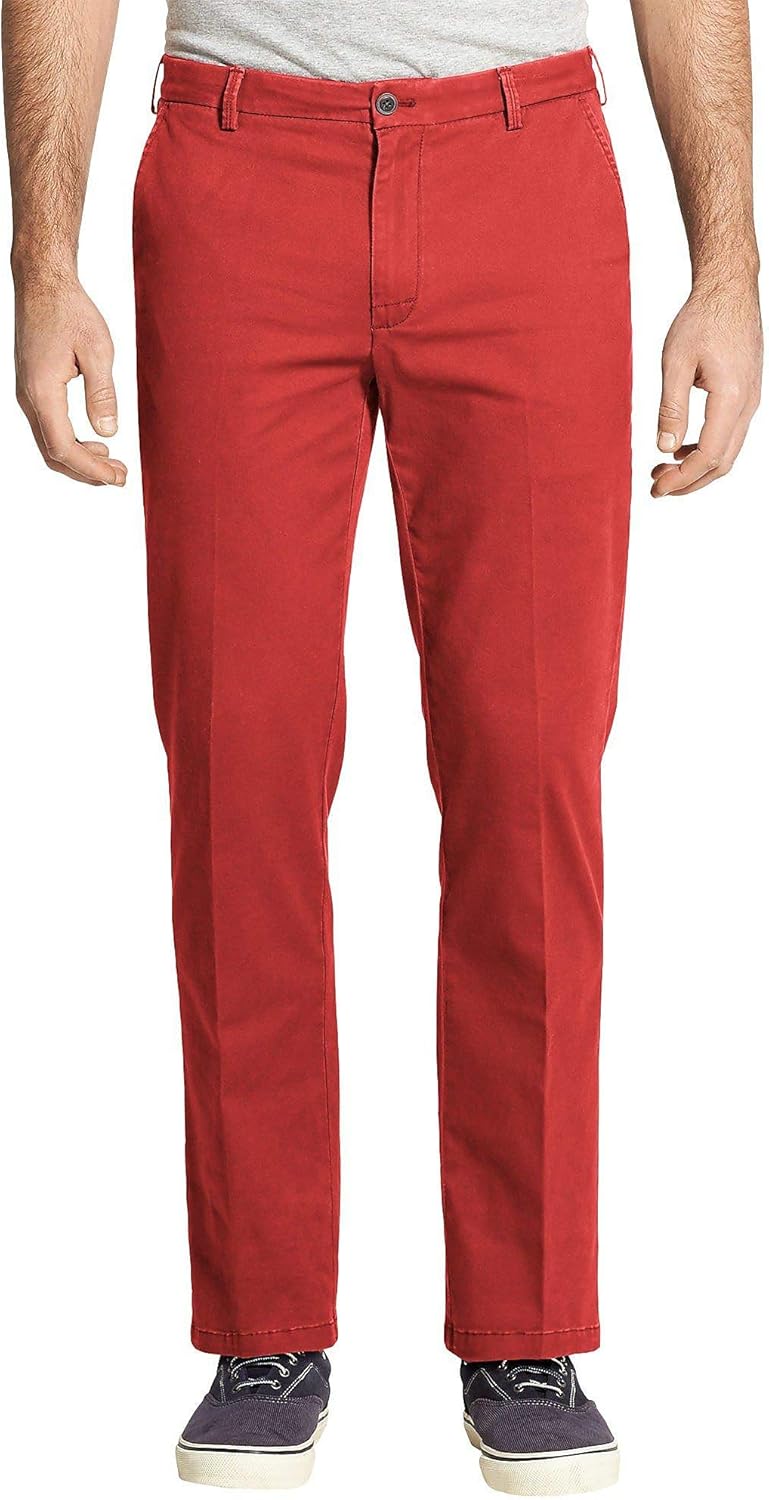 Izod Men's Saltwater Stretch Flat Front Straight Fit Chino Pant