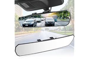 JOYTUTUS 15” Panoramic Rear View Mirror, Clip-On Large Rearview Extender for Safer Driving & Parking, Universal Wide Angle Re