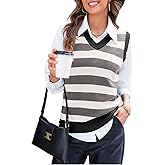EVALESS Sweater Vest Women V Neck Knit Sleeveless Tunic Tank Tops Casual Pullover Sweater Spring Trendy 2026 Outfits