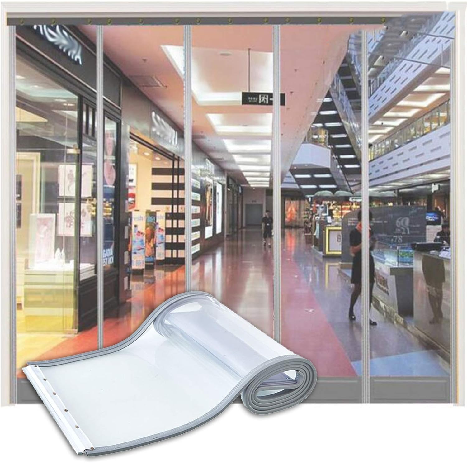 Outdoor Curtains - MAHFEI Transparent Curtains, 1.6mm Thick PVC Strip Curtain Warehouse Freezer Room Door Strip Kit Windproof Heat Cold Resist Magnetic Self-Absorbent Outdoor Patio Porch Pergola