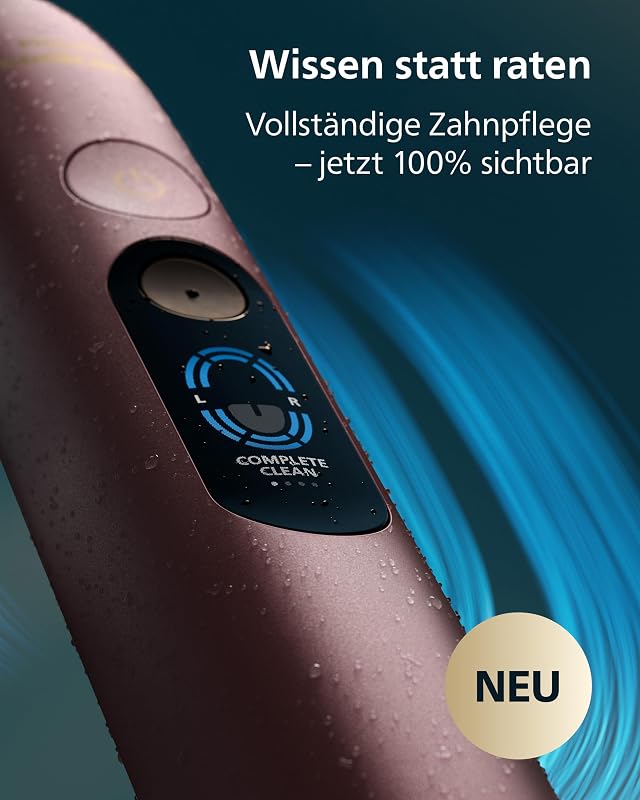 Sonicare Next-Generation DiamondClean 9000 elektrische Zahnbürste - intelligentes Feedback zur Putzabdeckung, intelligente Andruckkontrolle und 21 Einstellungen, Satin-Lila, HX9214/85