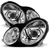 ACANII - For [Halogen Model Only] 2001-2007 Mercedes Benz W203 C230 C240 C320 Projector Headlights Headlamps Left+Right