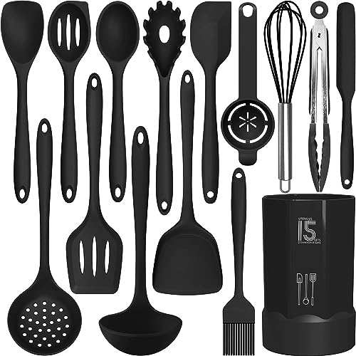 AOTHOD Silicone Cooking Utensils Set - 446°F Heat Resistant Kitchen Utensils
